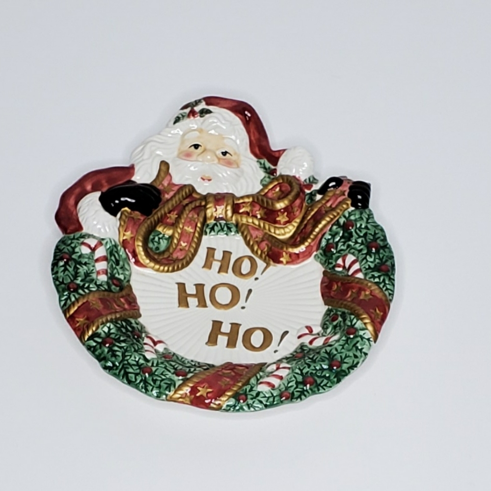 Fitz And Floyd Essentials Santa Claus Ceramic Plate